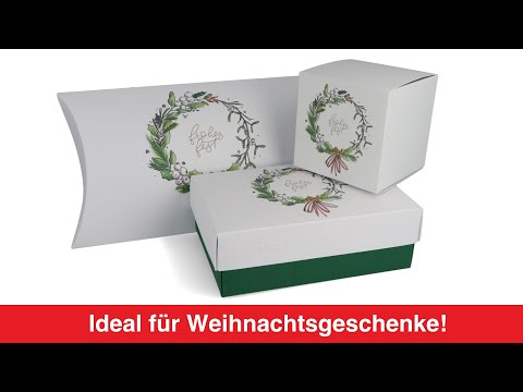 Artikelvideo 1 für 3 BUNTBOX Frohes Fest M Geschenkboxen-Set weiß, Artikelnummer 304073