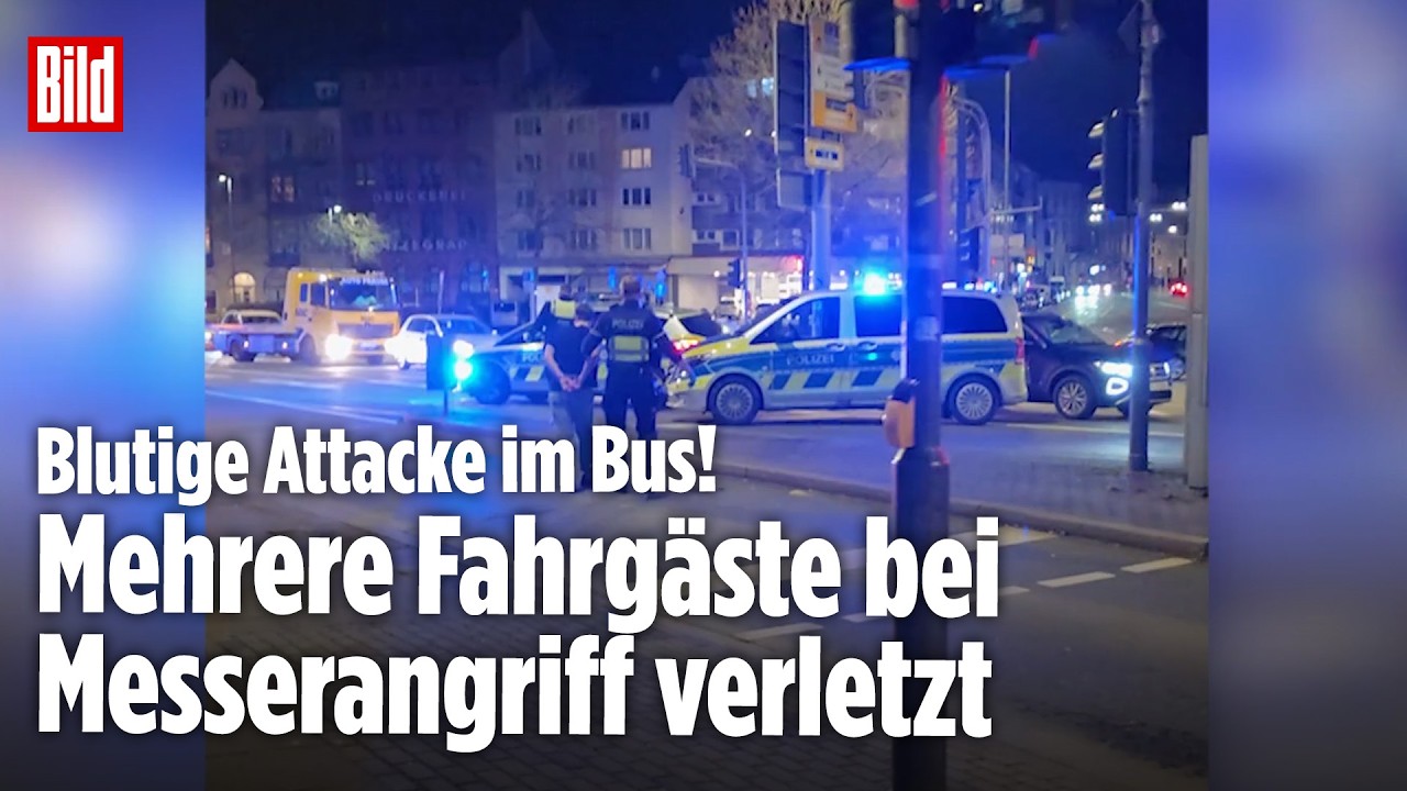 MESSERANGRIFF IN WUPPERTAL: Täter nach blutiger Attacke im Bus festgenommen