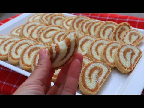 Rolat od oblande - Karamel keks kokos. Omiljen kolač gotov za 15 minuta  Brzi sitni božićni kolači.