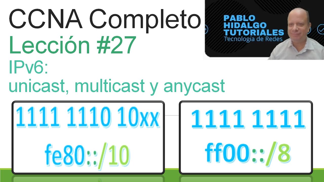 CCNA Completo | Leccion 27 | IPv6 Direcciones unicast, multicast y anycast