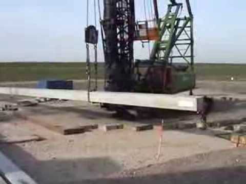 dutch pile drivers bam speciale technieken heien windmolens voor van t hek  met d100 dieselhammer