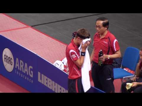 Table Tennis EM Stuttgart 2009 Michael Maze Coaching kurz