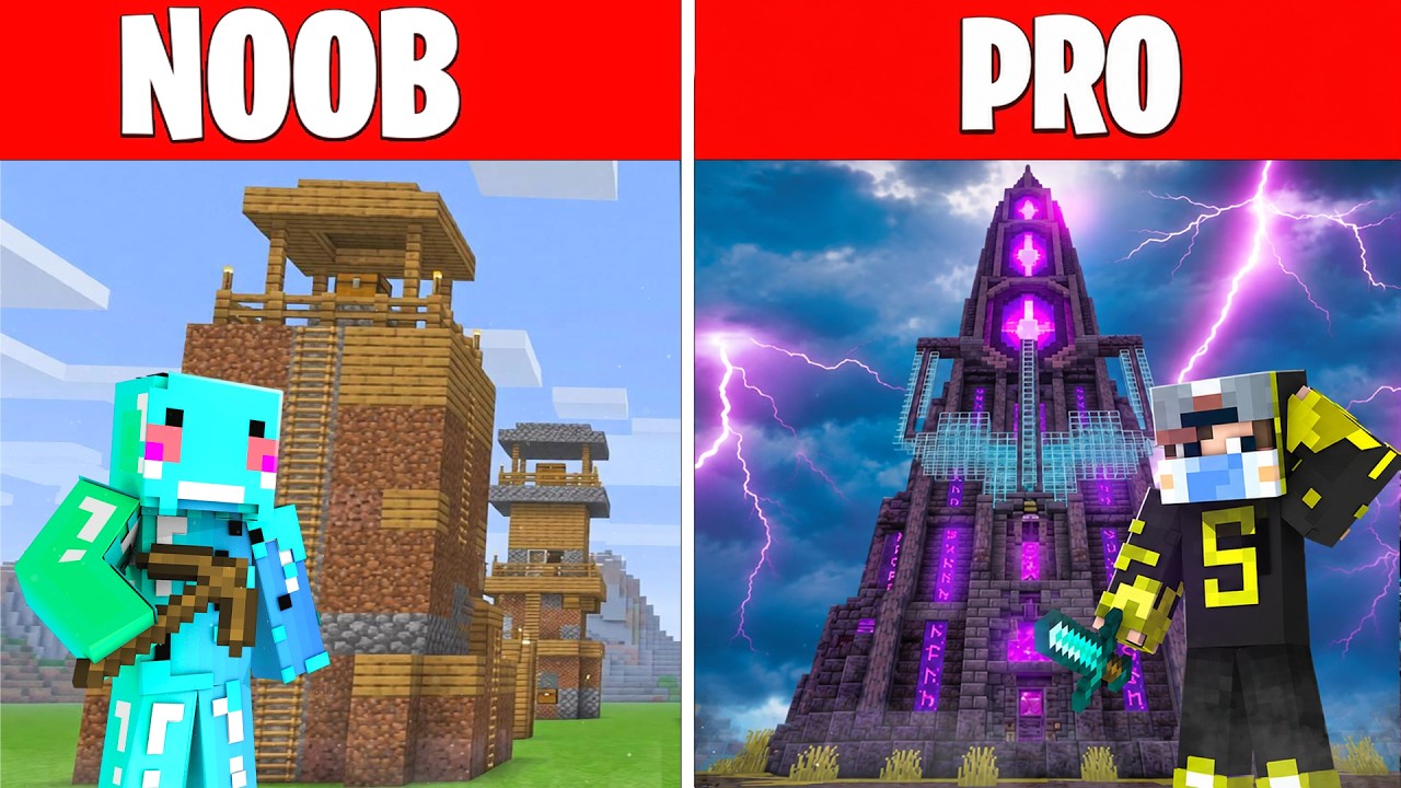 Noob vs Pro - Security Tower Build Battle [Minecraft]