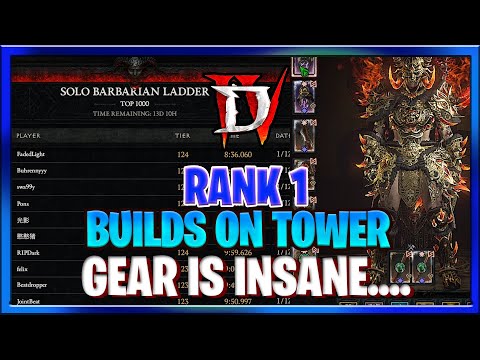 Diablo 4 Rank 1 Builds For Tower Push : Looking at gear for towers is crazy 9 MYTHICS EQUIPPED....
