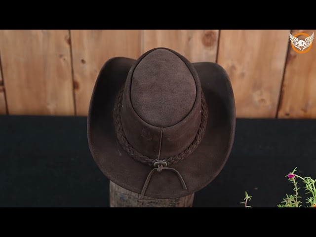 Vídeo relacionado con Leatherick Sombrero de Vaquero Impermeable Gamuza Real Marrón Oscuro Estilo Australiano Western Outback Bush Sombrero de Cuero (M, Marrón Oscuro)