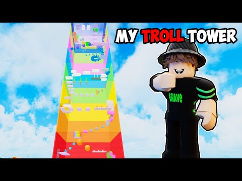 I Finished Building My OWN TROLL TOWER In Roblox Build a Tower..(its impossible)