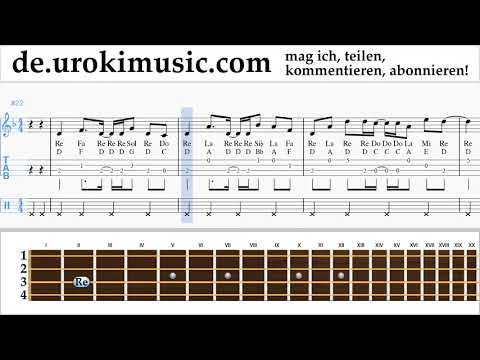 Ukulele Unterricht Axel F - Crazy Frog Noten Lernen um-i995