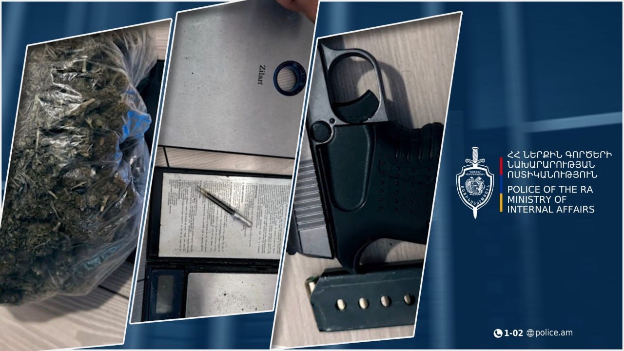 Հայտնաբերվել է 2 կիլոգրամից ավելի մարիխուանա և հրազեն. Նոր Նորքի ոստիկանների բացահայտումը