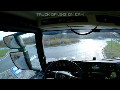 PoV Driving: Scania P410 Auto Transporter in Birkerød, Denmark. 16-01-2023