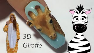 3D Giraffe Acrylic Nail Art Tutorial | Where I Get My Inspiration | GIVEAWAY Winner