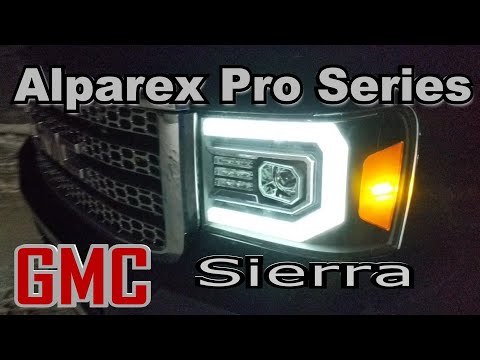 Alpharex Pro Series projector headlights GMC Sierra Quick Review # 290
