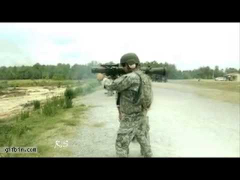 shockwave created by a rocket launcher being fired