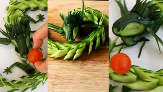 Super Salad Decoration Ideas - Cucumber Carving Garnish - Cucumber Dragon