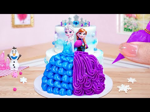 ELSA Anna Princess Cake Delight😍Wonderful Miniature Disney Princess Birthday Cake Decorating Ideas❄