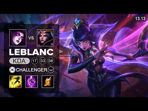 LeBlanc vs Morgana Mid - KR Grandmaster - Patch 13.13 Season 13
