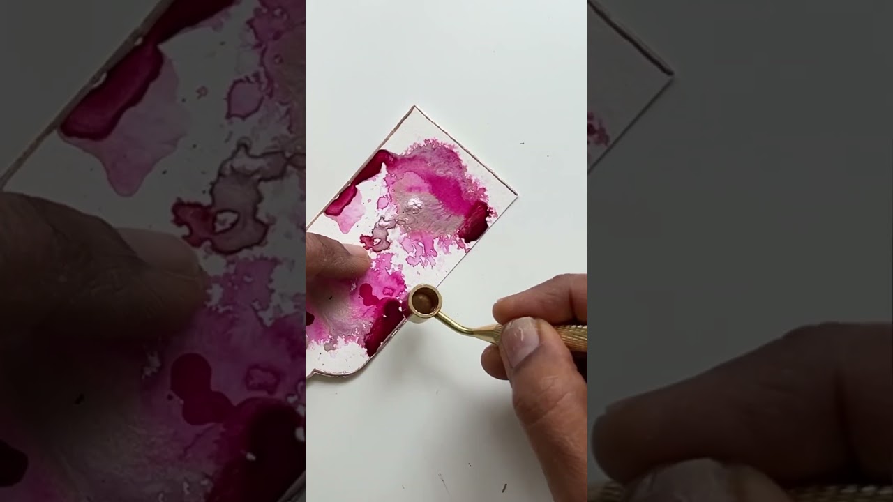 Handmade abstract art gift tags | Easy dr Martin ink bleed | Painting beginners #giftwrappingideas