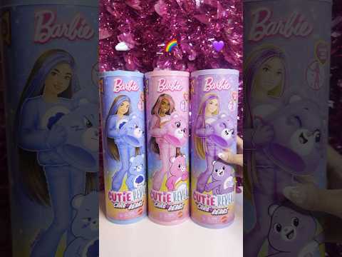 [ASMR] OPENING NEW GIANT *CARE BEAR* BARBIE CUTIE REVEAL DOLL!!🥺💜🫧 (SOO CUTE!🫢) #shortsvideo