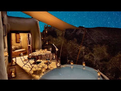 Romantic Cozy AFRICAN SAFARI LODGE Ambience | Jungle Sounds at Night 12 Hours - ASMR