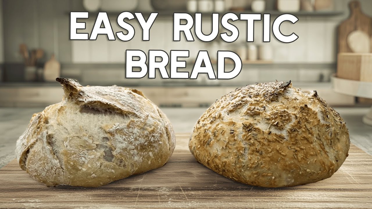 Easy Rustic Bread - Crusty Goodness with Quick Prep Time (2 Variations)