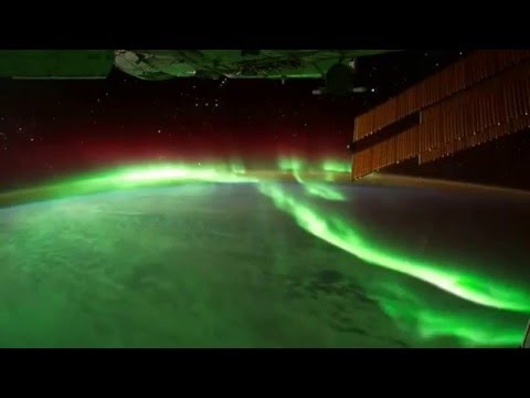 Северное Сияние  Вид из космоса  Снято с МКС.Northern Lights view from space Taken from the ISS