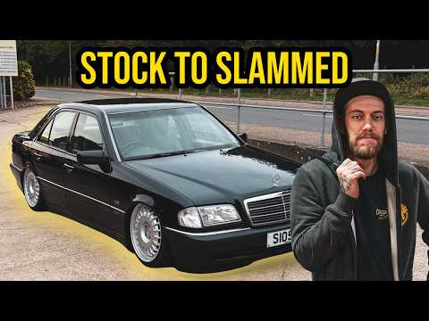 From stock to slammed in 24 hours! - Cheap Mercedes air ride build.