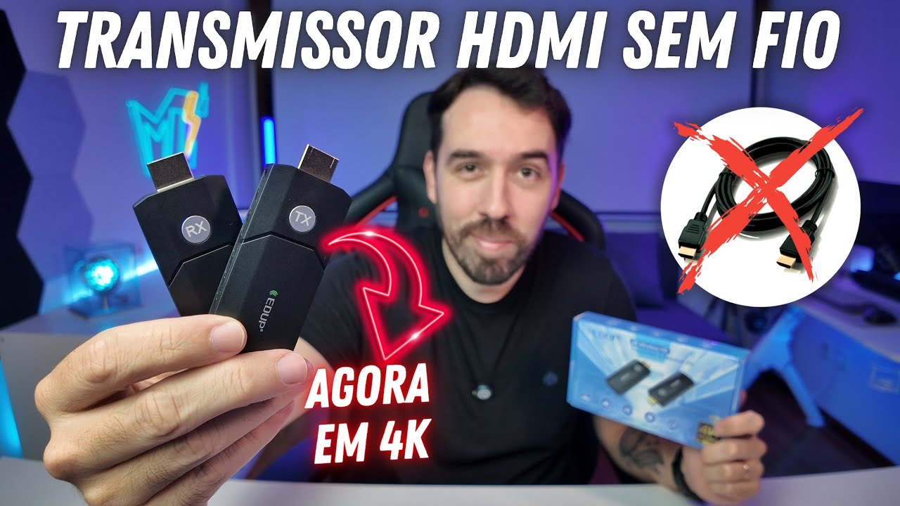AGORA É 4K - É O FIM DO CABO HDMI COM ESSE TRANSMISSOR HDMI SEM FIO EDUP 4K