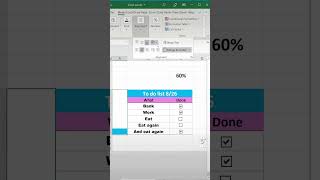 Progress completion bar. Watch how to create the bar along with percent for tasks marked as done. You can leave the bar a solid black or watch the other video to add color like red, yellow, green. - Excel Xpert tutorial video