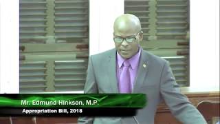 Edmund Hinkson debates the Appropriation Bill