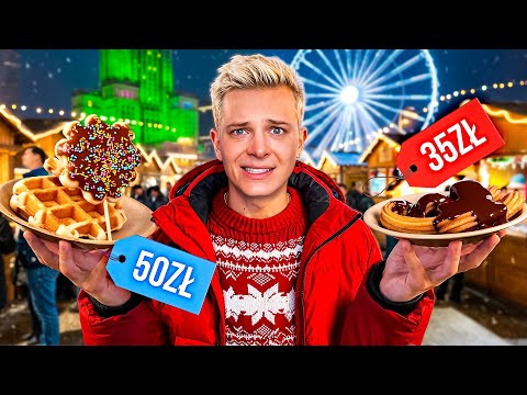 TESTUJĘ DESERY NA JARMARKU ŚWIĄTECZNYM W WARSZAWIE 😱🎄🌟| Dominik Rupiński