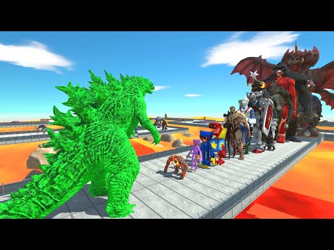 Godzilla Green vs Destoroyah LAVA DEATH RUN - Animal Revolt Battle Simulator