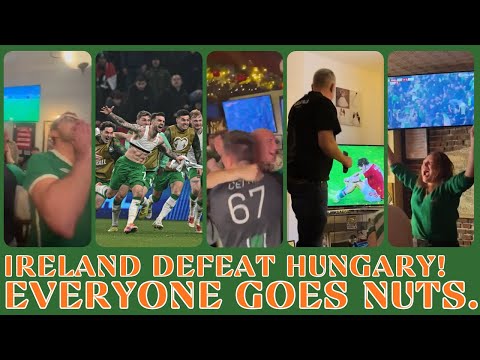 Ireland Stuns Hungary!  Everyone Goes Nuts.  (Wild, emotional reactions to an unbelievable victory)