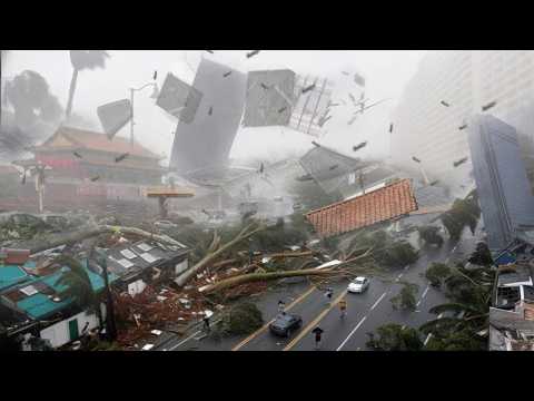 190 Km/h Wind BLASTS China! Trees Uprooted, Debris Flies, Panic Everywhere