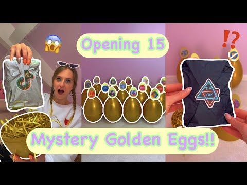 [ASMR] OPENING 15 GIANT *GOLDEN* MYSTERY EGGS!!😱🥚✨⁉️ (100+ SURPRISES!!🫢) Full Comp | Rhia Official♡