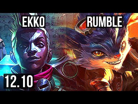EKKO vs RUMBLE (MID) | Rank 3 Ekko, 8/1/10, Legendary | EUW Challenger | 12.10
