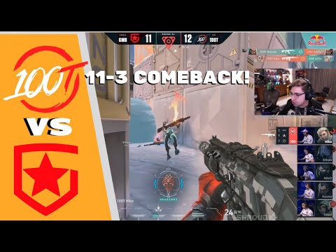 Shroud Reacts To 100T (11 - 3) Comeback! | Gambit VS 100T | Valorant Masters Berlin
