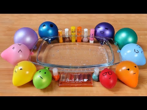 Mixing Makeup, Floam and Random Things Into Clear Slime ! RELAXING SLIME WITH BALLOONS Video