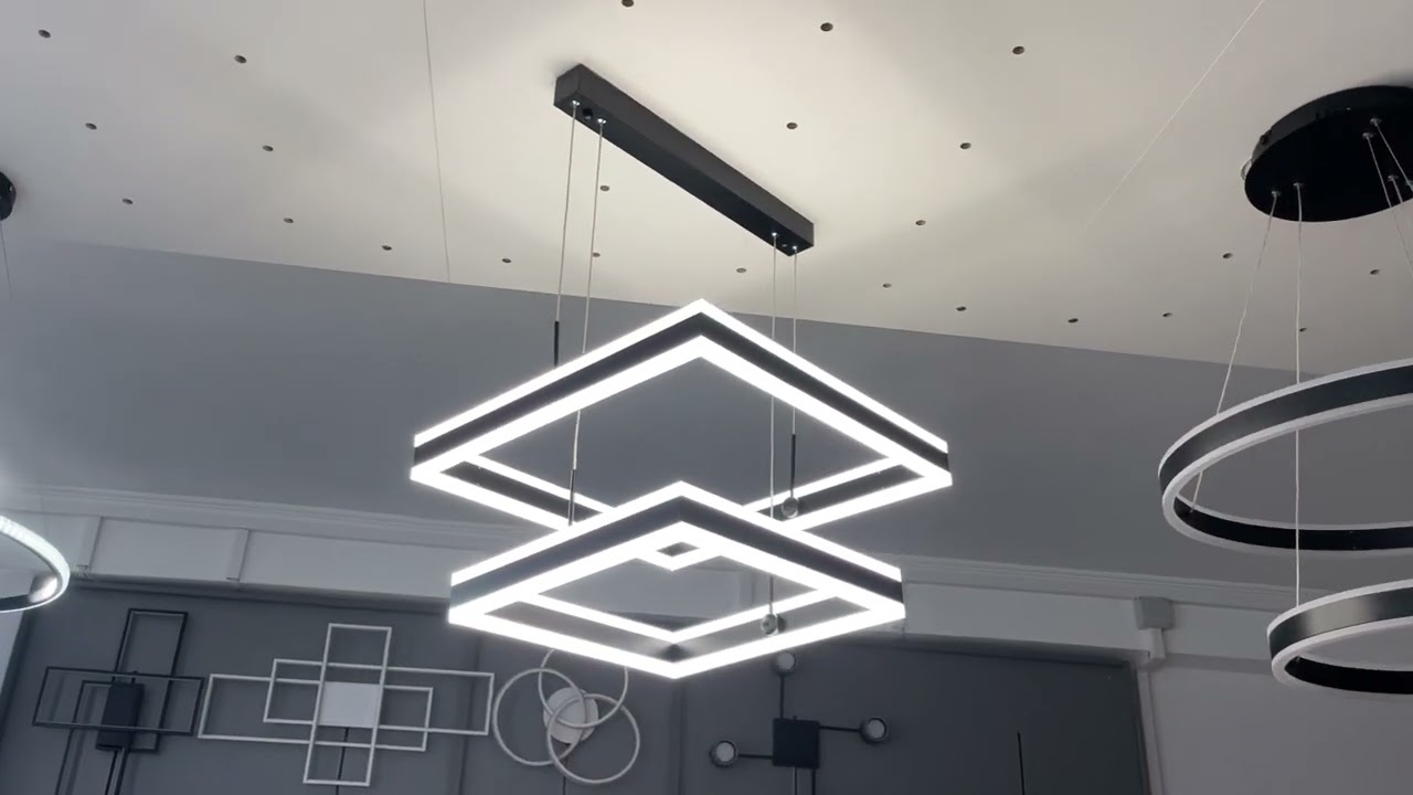 Світлодіодна LED люстра STELLA 180W 2S-SMART-500x500x1200-BLACK-220-IP20 Esllse