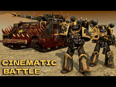WARHAMMER 40K CINEMATIC BATTLE: Black Legion vs Eldar | Men of War: Ultimate 40k Mod (4K)