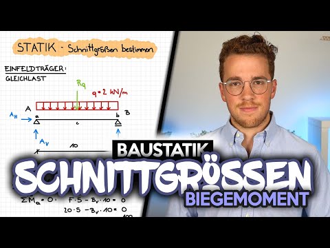 Schnittgrößen berechnen - Biegemoment und Momentenlinie unter Einzellast und Gleichlast | Baustatik