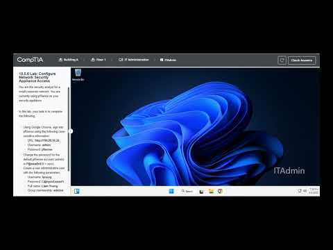 Testout | Network + | 10.5.6 Lab: Configure Network Security Appliance Access