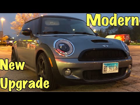 Mini Cooper S R56 Headlight Upgrade - F56 Style Projector Glossy Black Headlights