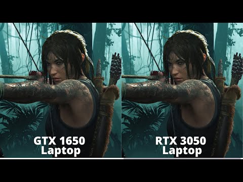 Part of a video titled GTX 1650 vs RTX 3050 Laptop - YouTube