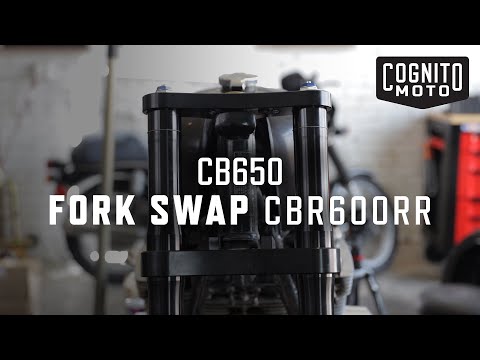 CBR600RR Fork Swap install onto our Honda CB650 Cafe Racer Build.