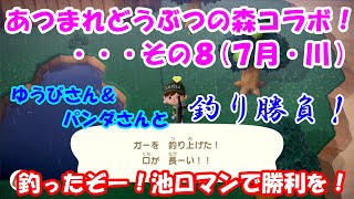 あつまれどうぶつの森で釣りバトル！・・・その８(７月・川)[ゆうび。チャンネルさんコラボ]