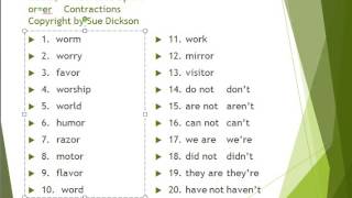 "or=er" Words by Sue Dickson