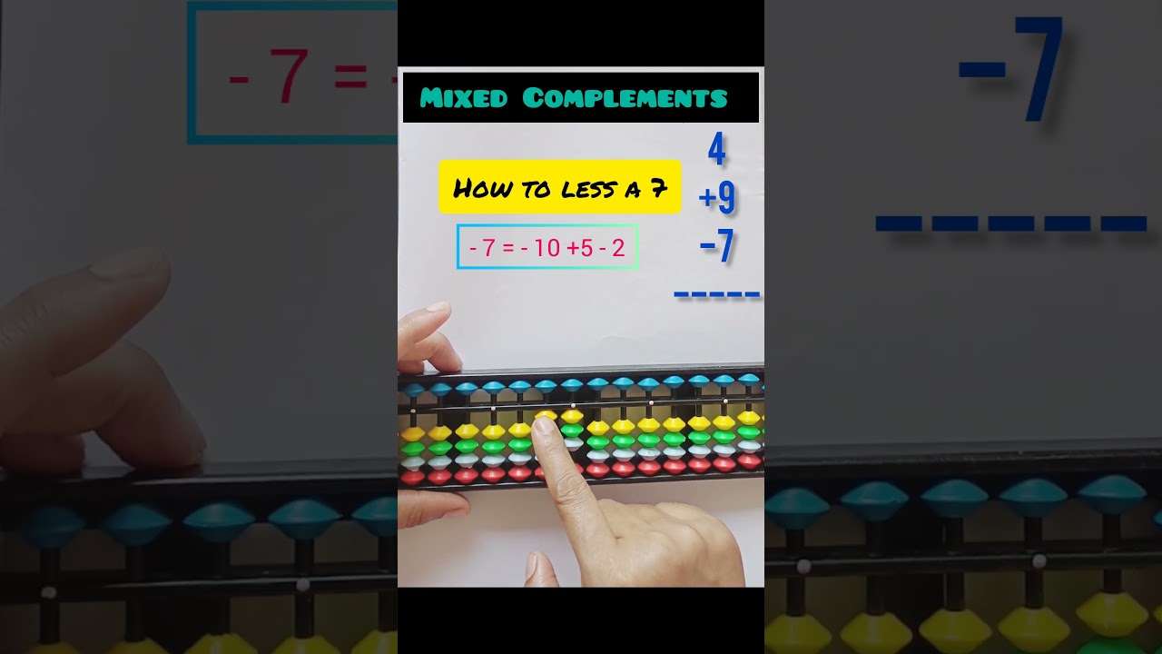 Abacus Level -4 | Mixed Complements | How to less a 7 #abacusmentalmath #mathstricks #fun learning