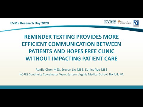 Thumbnail image of video presentation for Reminder texting provides more efficient communication between patients and HOPES Free clinic without impacting patient care