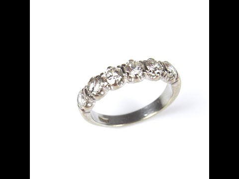 18 ct white gold six stone diamond half eternity ring.