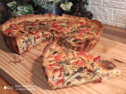 RECETTE FRANÇAISE DE QUICHE, VÉGÉTARIENNE AUX LÉGUMES. CUSINE MALIYA. كيش بالخضر