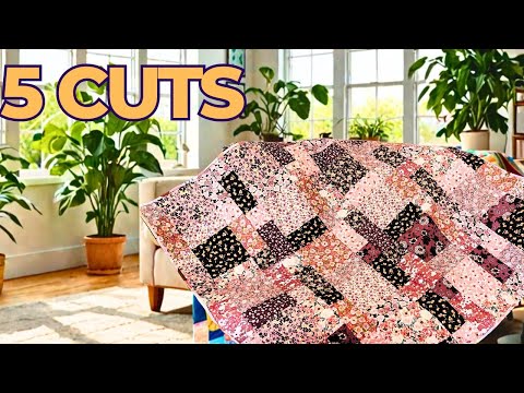 Make a 5 Cut Fat Quarter Quilt in 3 hours with 12 fabrics